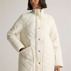 Quince Women's Featherless Quilted Long Puffer Jacket White M